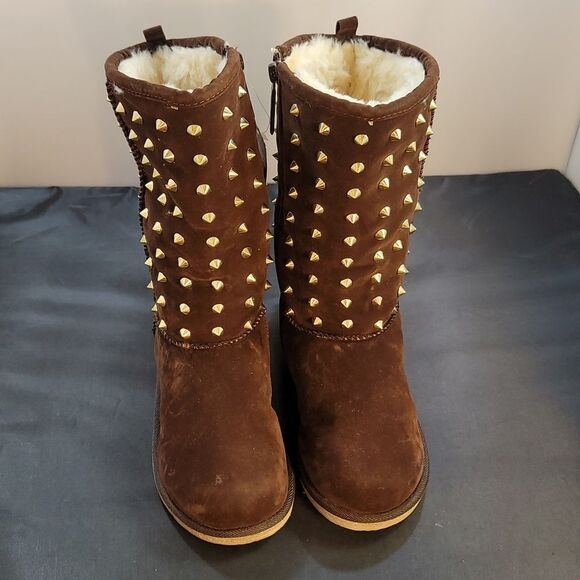 BRAND NEW SHIEKH WOMEN'S FLAT STUDDED BOOT URBAN STUDS - Picture 2 of 13